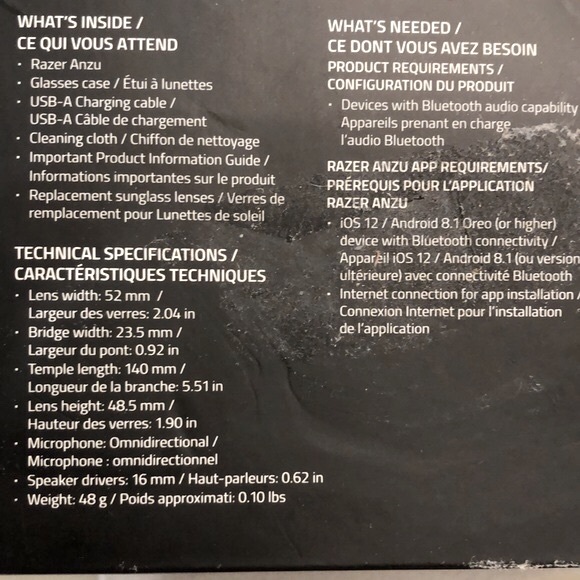 NEW [Razer] Anzu Bluetooth & Blue-light Gaming Smart Glasses/Sunglasses, Large - Picture 5 of 12